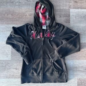 Hurley Black and Pink Hoodie Jacket